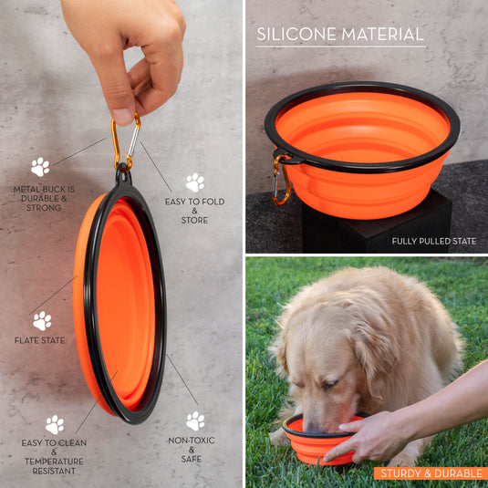 Large Collapsible Dog Bowl 7”W x 3”H